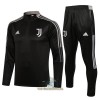 Juventus Trainings Sweatshirt Pak Quarter-zip 2022-23 Donkergrijze - Kids